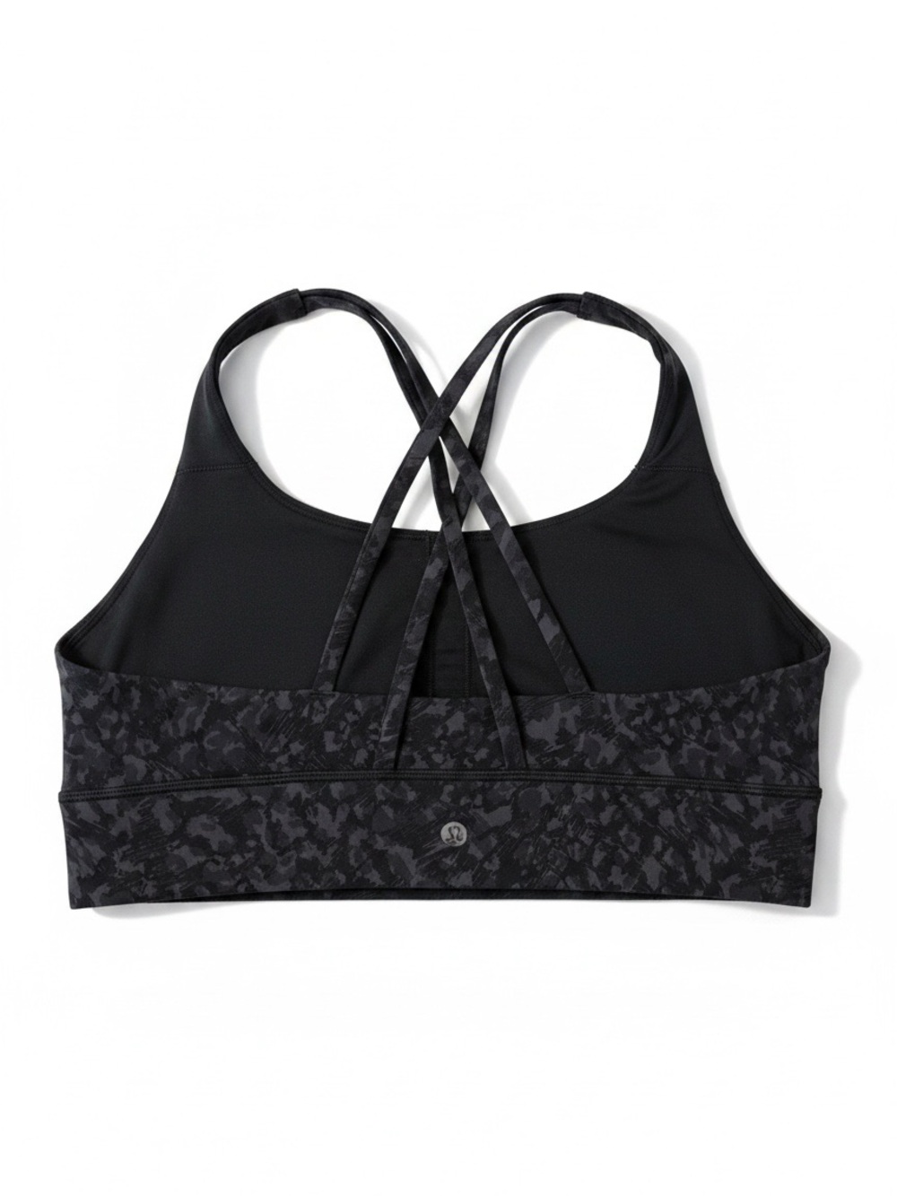 Lululemon Energy Longline Bra Women 10 Leopard Camo Deep Coal Multi Strappy - Picture 5 of 10